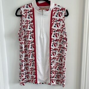 Sport Haley Printed Sleeveless Golf Shirt Size XL